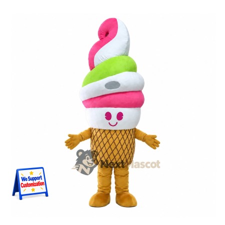 Ice Cream Cone Mascot Costume - Rainbow Ice Cream Cone Mascot Costume - Rainbow