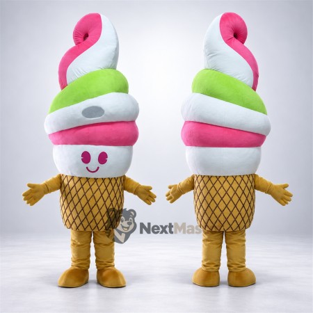 Ice Cream Cone Mascot Costume - Rainbow Ice Cream Cone Mascot Costume - Rainbow