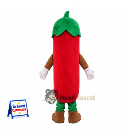 Chili Pepper Mascot Costume - Red, Green Socks Chili Pepper Mascot Costume - Red, Green Socks