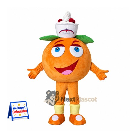 Orange Mascot Costume - Chef Style Orange Mascot Costume - Chef Style