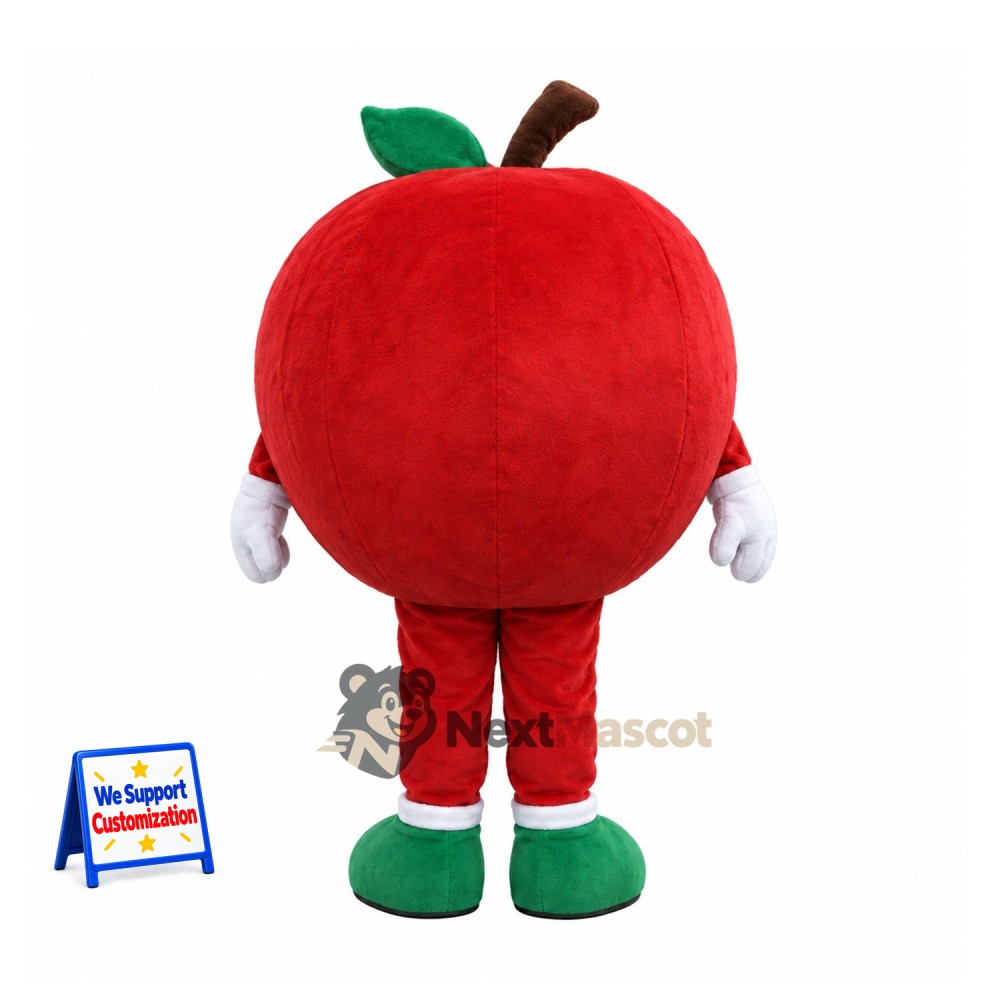 Apple Mascot Costume - Red, Green Shoes and Big Eyes Apple Mascot Costume - Red, Green Shoes and Big Eyes