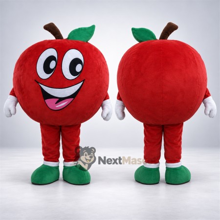Apple Mascot Costume - Red, Green Shoes and Big Eyes Apple Mascot Costume - Red, Green Shoes and Big Eyes