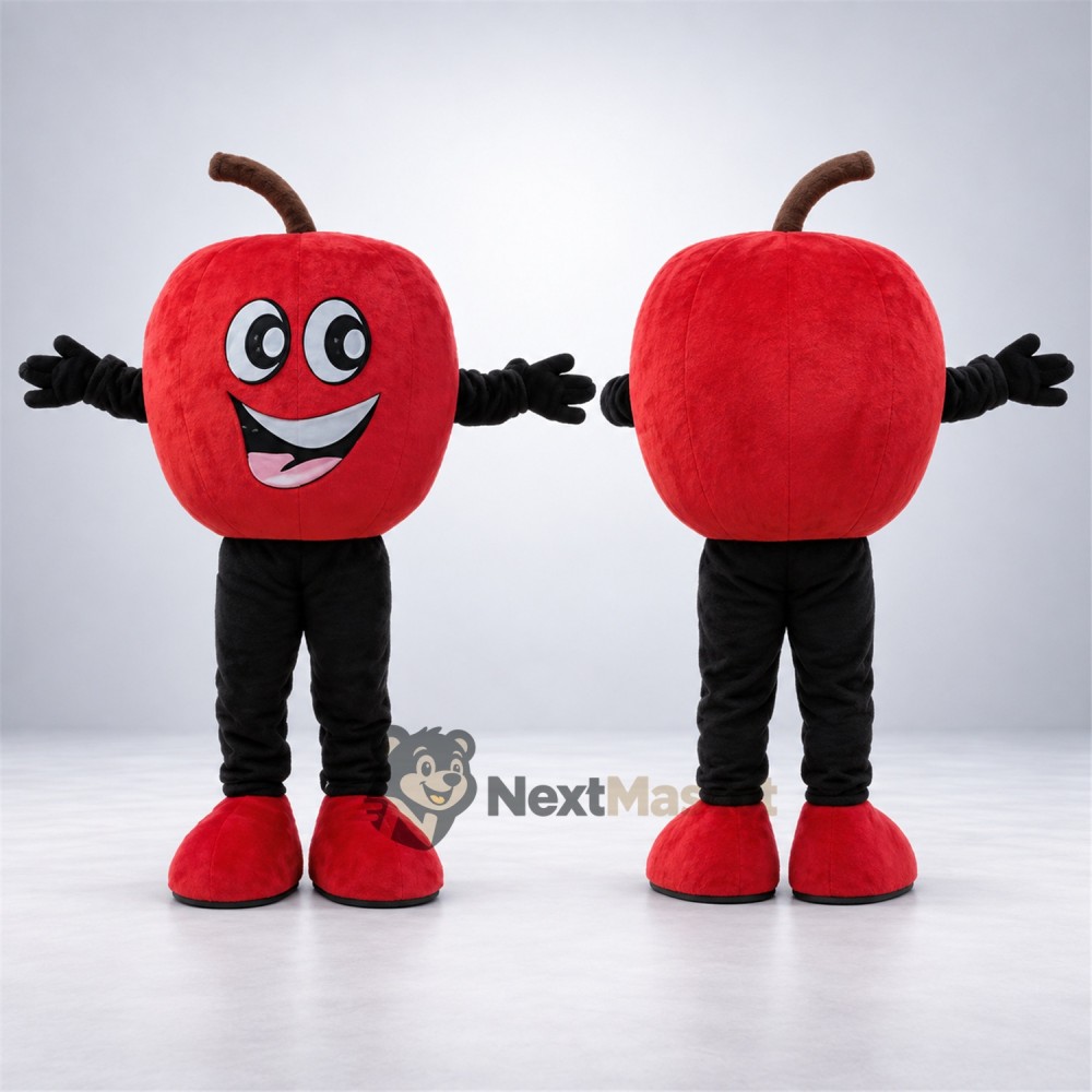 Apple Mascot Costume - Red, Black Arms and Red Shoes Apple Mascot Costume - Red, Black Arms and Red Shoes