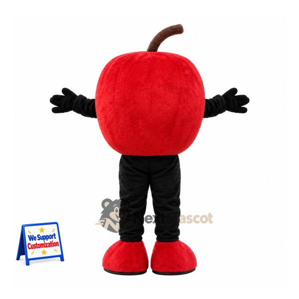 Apple Mascot Costume - Red, Black Arms and Red Shoes