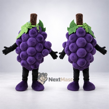 Grapes Mascot Costume - Purple, Black Arms and Legs Grapes Mascot Costume - Purple, Black Arms and Legs