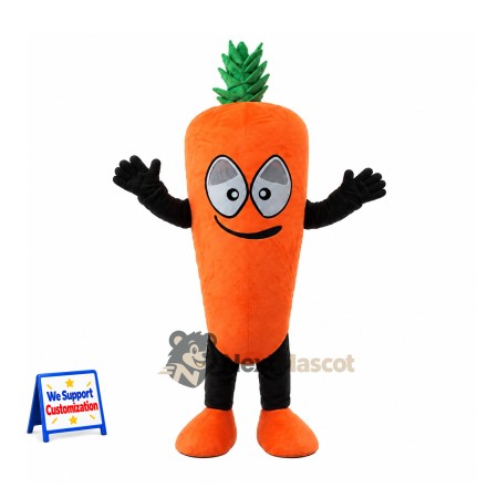 Carrot Mascot Costume - Large Gray Eyes Carrot Mascot Costume - Large Gray Eyes