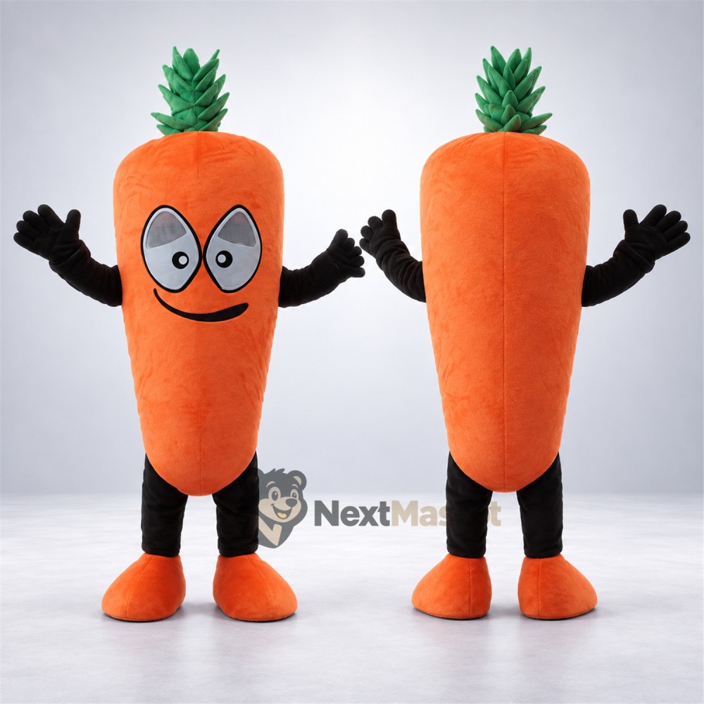 Carrot Mascot Costume - Large Gray Eyes Carrot Mascot Costume - Large Gray Eyes