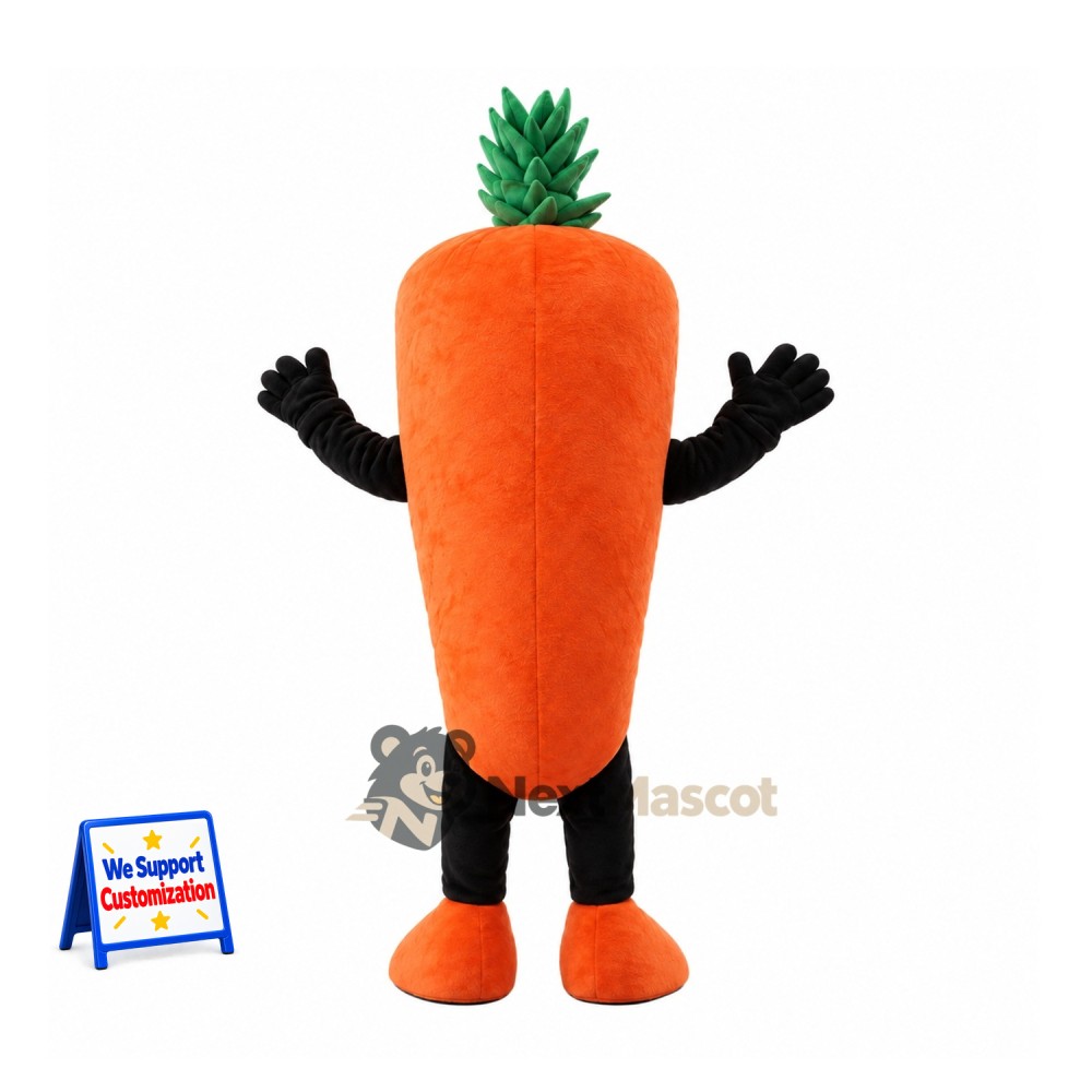Carrot Mascot Costume - Large Gray Eyes Carrot Mascot Costume - Large Gray Eyes