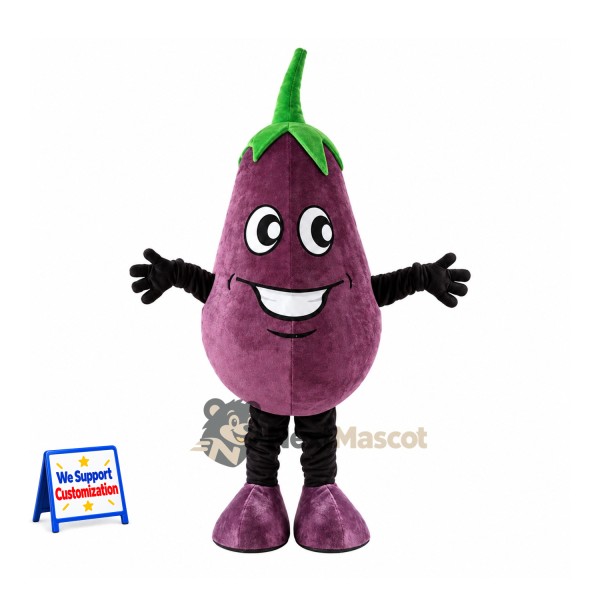 Eggplant Mascot Costume - Purple, Black Arms and Legs