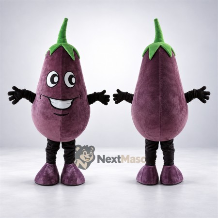 Eggplant Mascot Costume - Purple, Black Arms and Legs Eggplant Mascot Costume - Purple, Black Arms and Legs