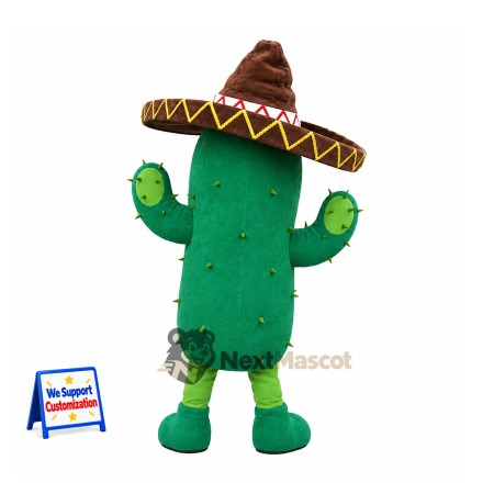 Cactus Mascot Costume - Sombrero Cactus Mascot Costume - Sombrero