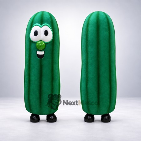 Cucumber Mascot Costume - Green, Vertical Ridges Cucumber Mascot Costume - Green, Vertical Ridges