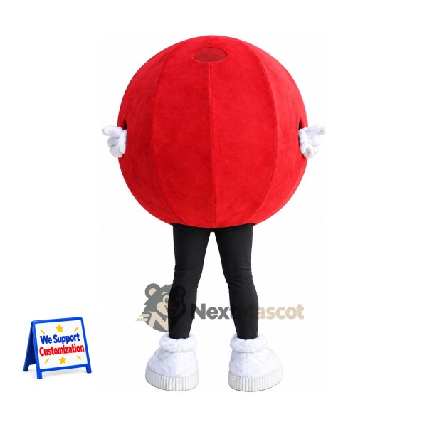 Ball Mascot Costume - Red, White Crescent Ball Mascot Costume - Red, White Crescent