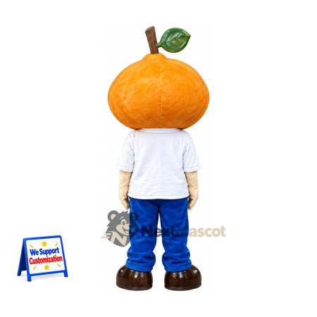 Orange Head Boy Mascot Costume - White Shirt and Blue Pants Orange Head Boy Mascot Costume - White Shirt and Blue Pants