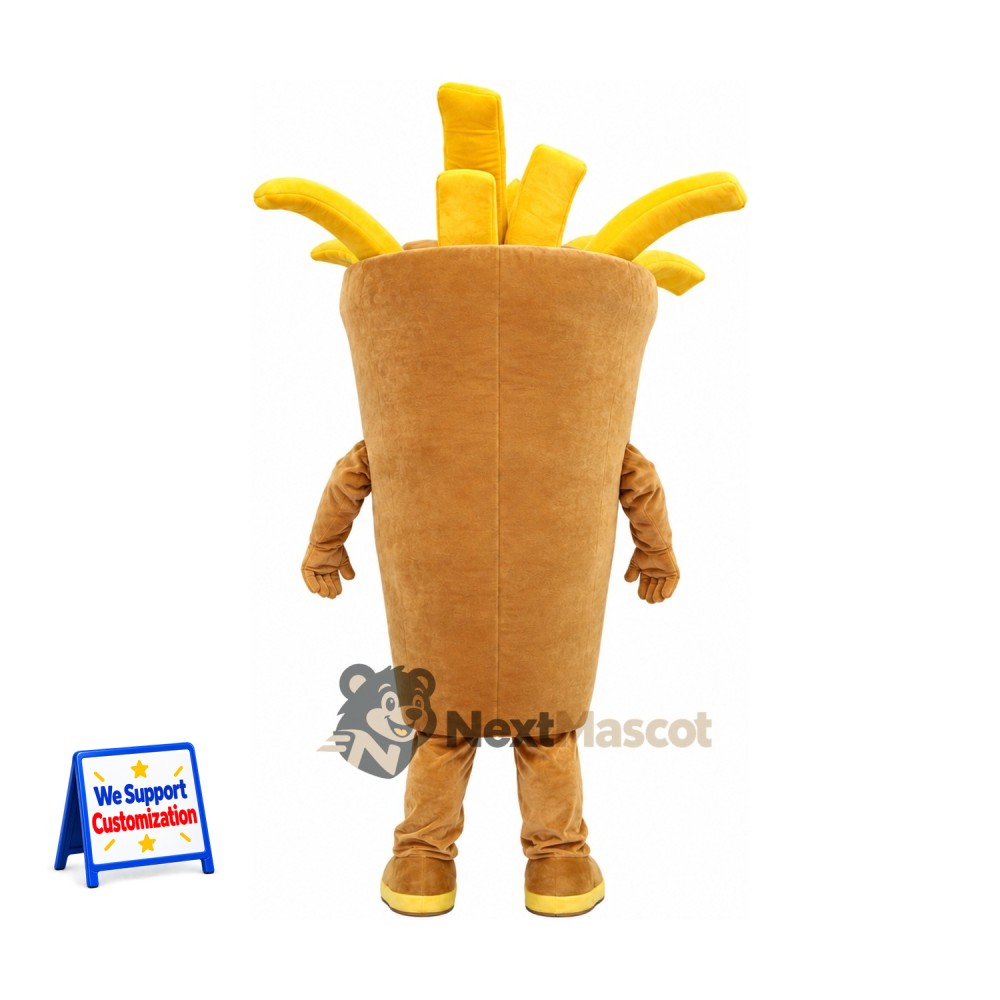 French Fries Mascot Costume - Brown Cone French Fries Mascot Costume - Brown Cone