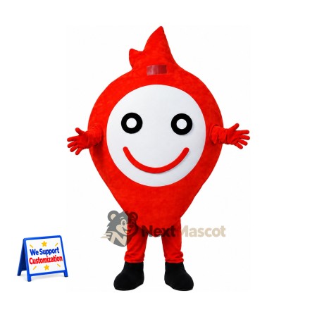 Smiley Drop Mascot Costume - Red Smiley Drop Mascot Costume - Red