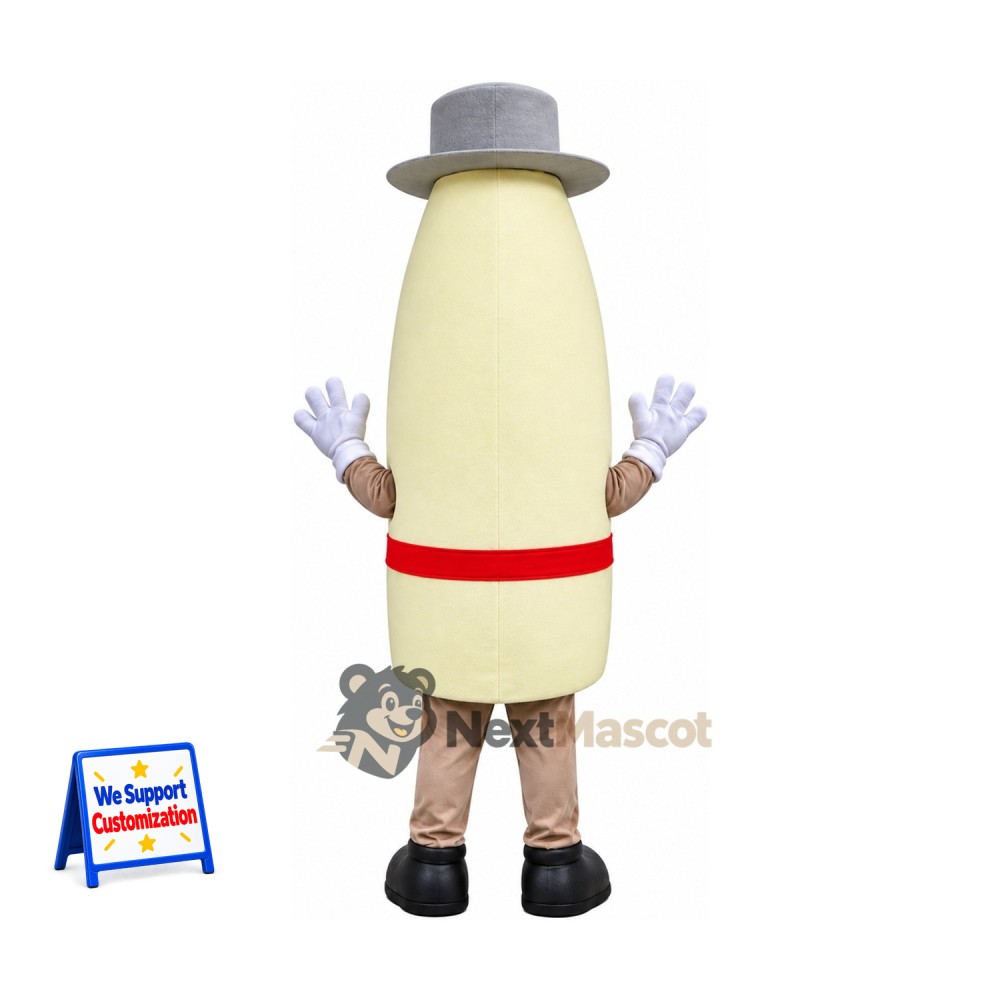 Milk Bottle Mascot Costume - Gray Hat Milk Bottle Mascot Costume - Gray Hat