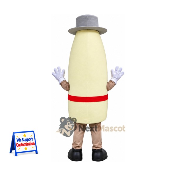 Milk Bottle Mascot Costume - Gray Hat Milk Bottle Mascot Costume - Gray Hat