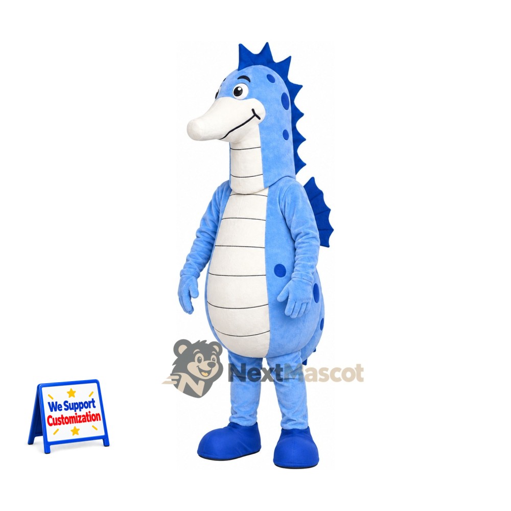 Seahorse Mascot Costume - Blue Seahorse Mascot Costume - Blue