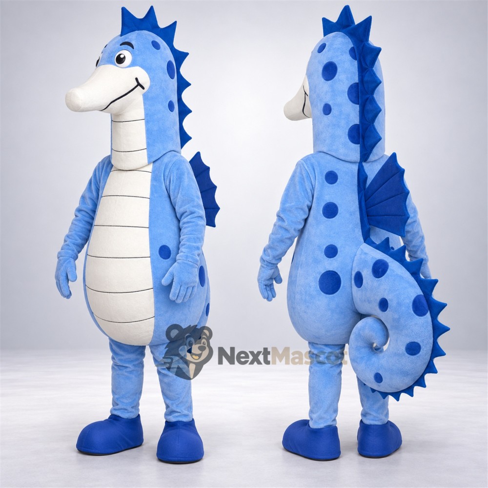 Seahorse Mascot Costume - Blue Seahorse Mascot Costume - Blue