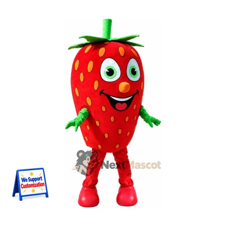 Strawberry Mascot Costume - Green Gloves and Red Boots Strawberry Mascot Costume - Green Gloves and Red Boots