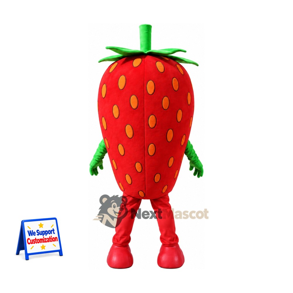 Strawberry Mascot Costume - Green Gloves and Red Boots Strawberry Mascot Costume - Green Gloves and Red Boots