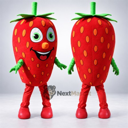 Strawberry Mascot Costume - Green Gloves and Red Boots Strawberry Mascot Costume - Green Gloves and Red Boots