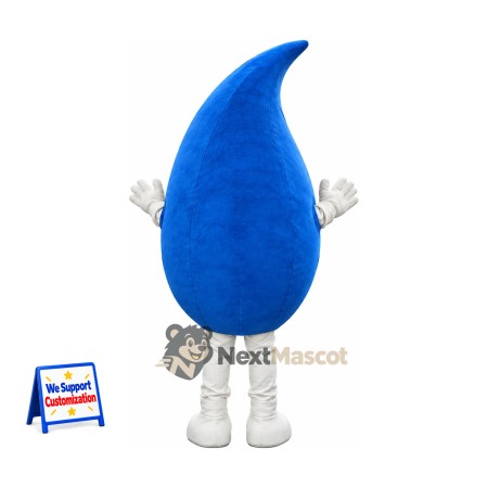 Water Drop Mascot Costume - Blue, White Legs and Blue Smile Water Drop Mascot Costume - Blue, White Legs and Blue Smile