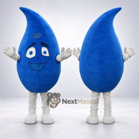 Water Drop Mascot Costume - Blue, White Legs and Blue Smile Water Drop Mascot Costume - Blue, White Legs and Blue Smile