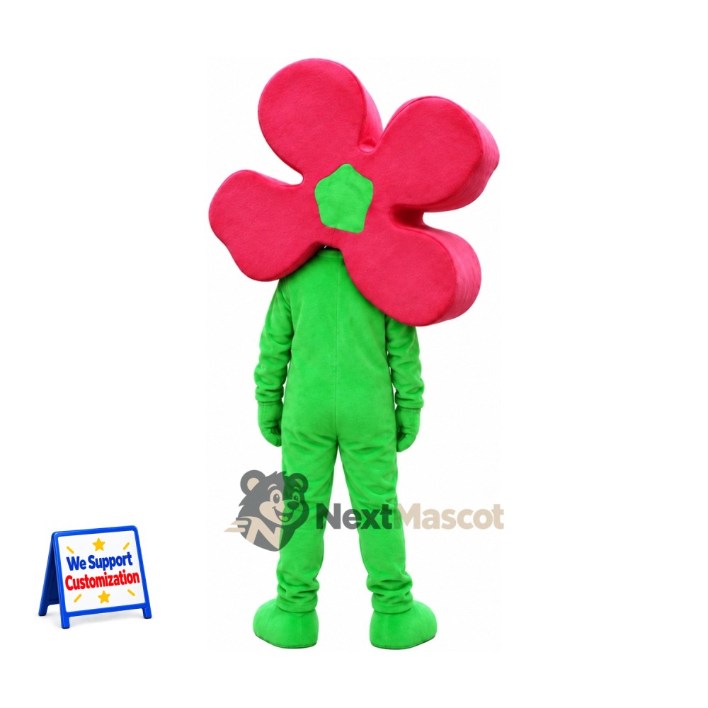 Flower Mascot Costume - Pink, Green Body Flower Mascot Costume - Pink, Green Body