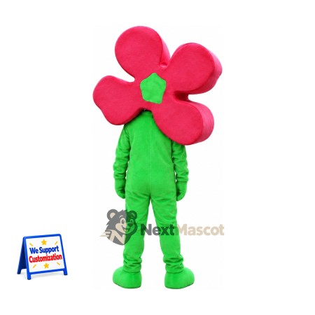 Flower Mascot Costume - Pink, Green Body Flower Mascot Costume - Pink, Green Body