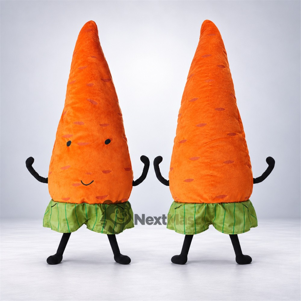 Carrot Mascot Costume - Green Leaf Skirt Carrot Mascot Costume - Green Leaf Skirt