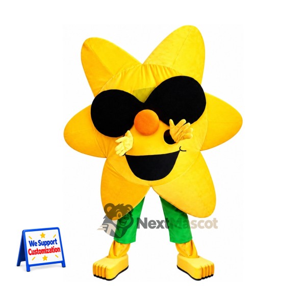 Star Mascot Costume - Yellow, Sunglasses