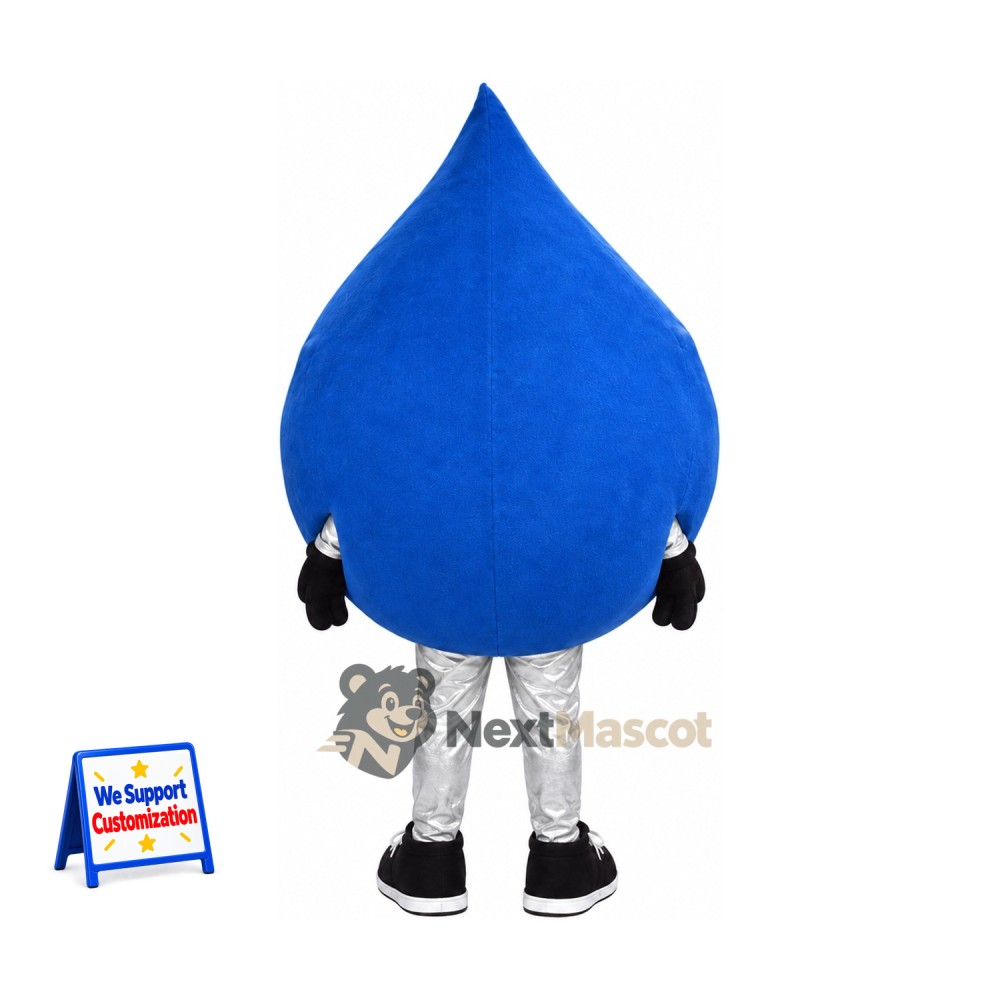 Water Drop Mascot Costume - Blue, White Pants and Black Sneakers Water Drop Mascot Costume - Blue, White Pants and Black Sneakers