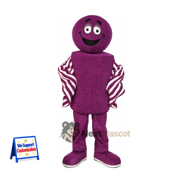 Head Character Mascot Costume - Purple, Round
