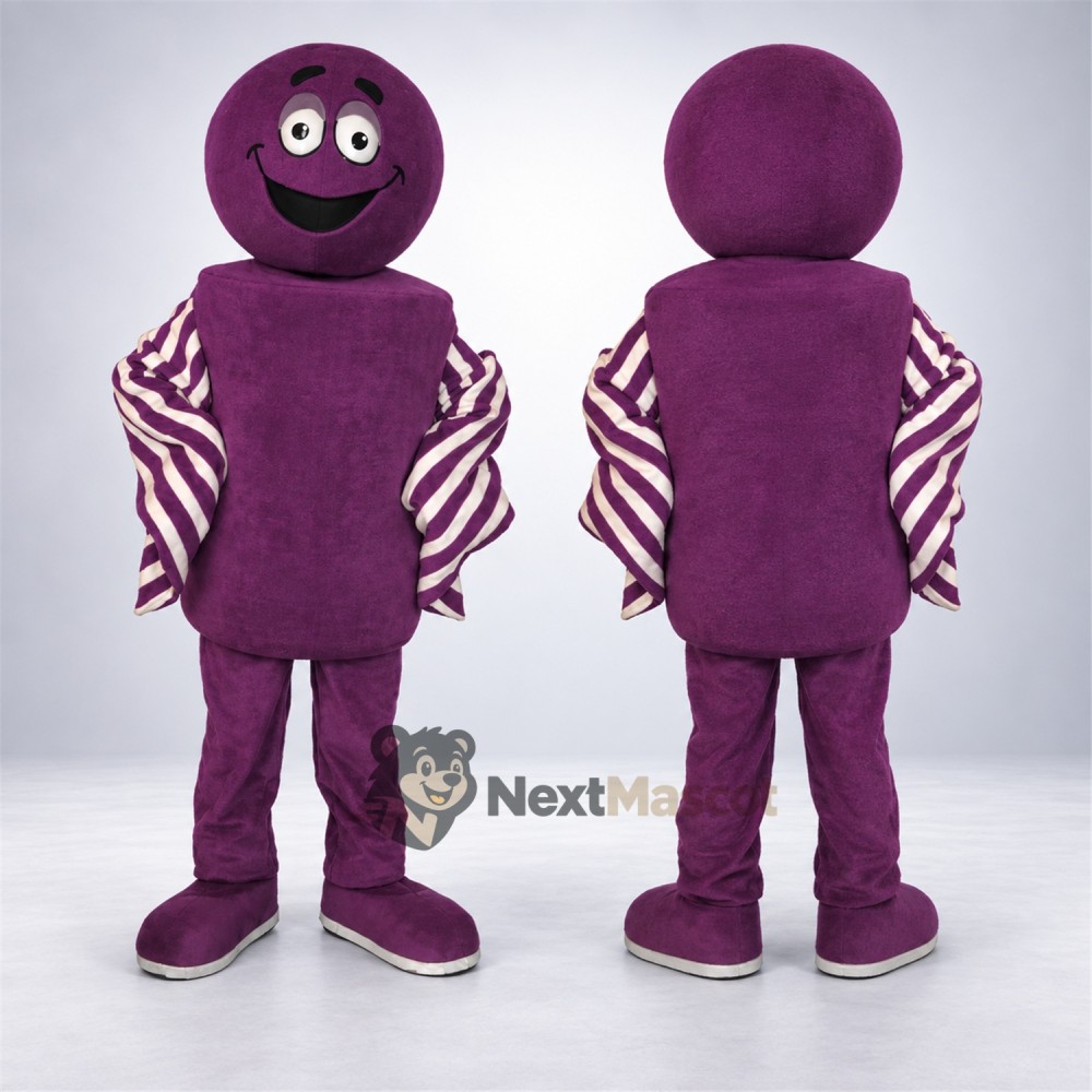 Head Character Mascot Costume - Purple, Round Head Character Mascot Costume - Purple, Round