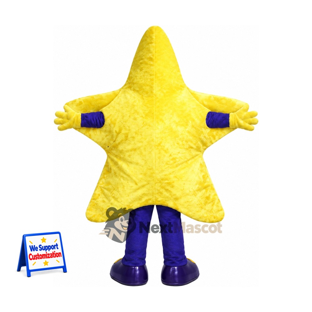 Star Mascot Costume - Yellow, Purple Boots Star Mascot Costume - Yellow, Purple Boots