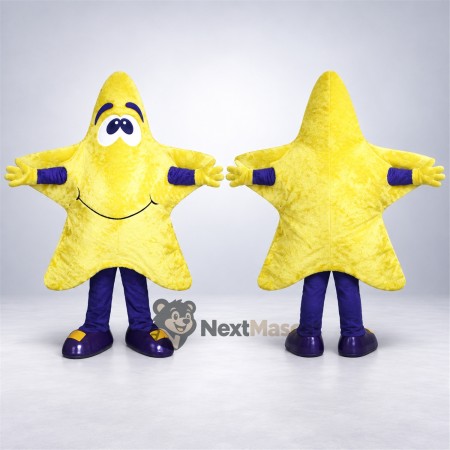 Star Mascot Costume - Yellow, Purple Boots Star Mascot Costume - Yellow, Purple Boots
