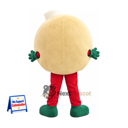 Bread Character Mascot Costume - Round, Red Pants Bread Character Mascot Costume - Round, Red Pants