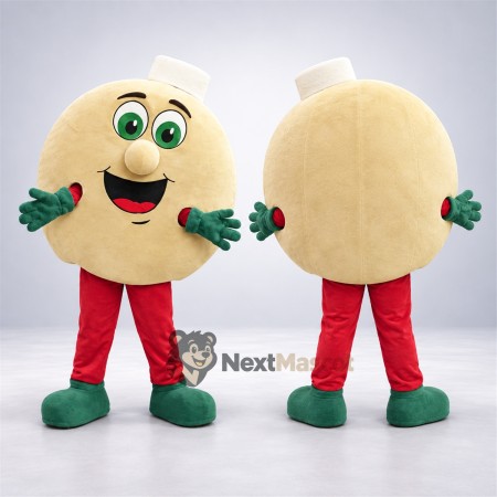 Bread Character Mascot Costume - Round, Red Pants Bread Character Mascot Costume - Round, Red Pants
