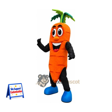 Carrot Mascot Costume - Blue Shoes Carrot Mascot Costume - Blue Shoes