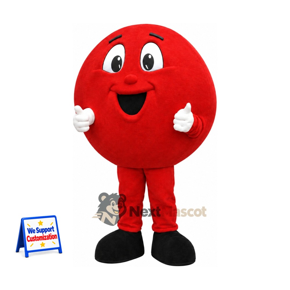 Ball Mascot Costume - Red, Black Shoes Ball Mascot Costume - Red, Black Shoes