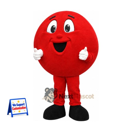 Ball Mascot Costume - Red, Black Shoes Ball Mascot Costume - Red, Black Shoes