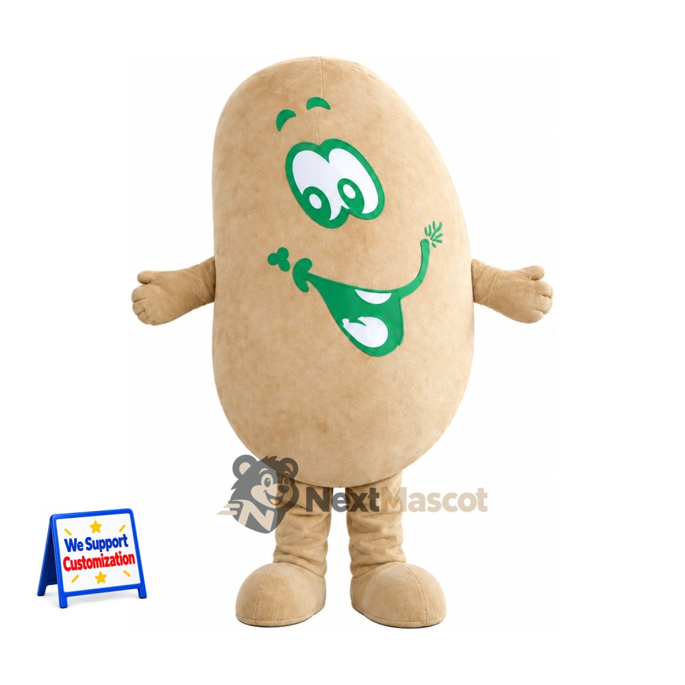 Potato Mascot Costume - Green Face Print Potato Mascot Costume - Green Face Print