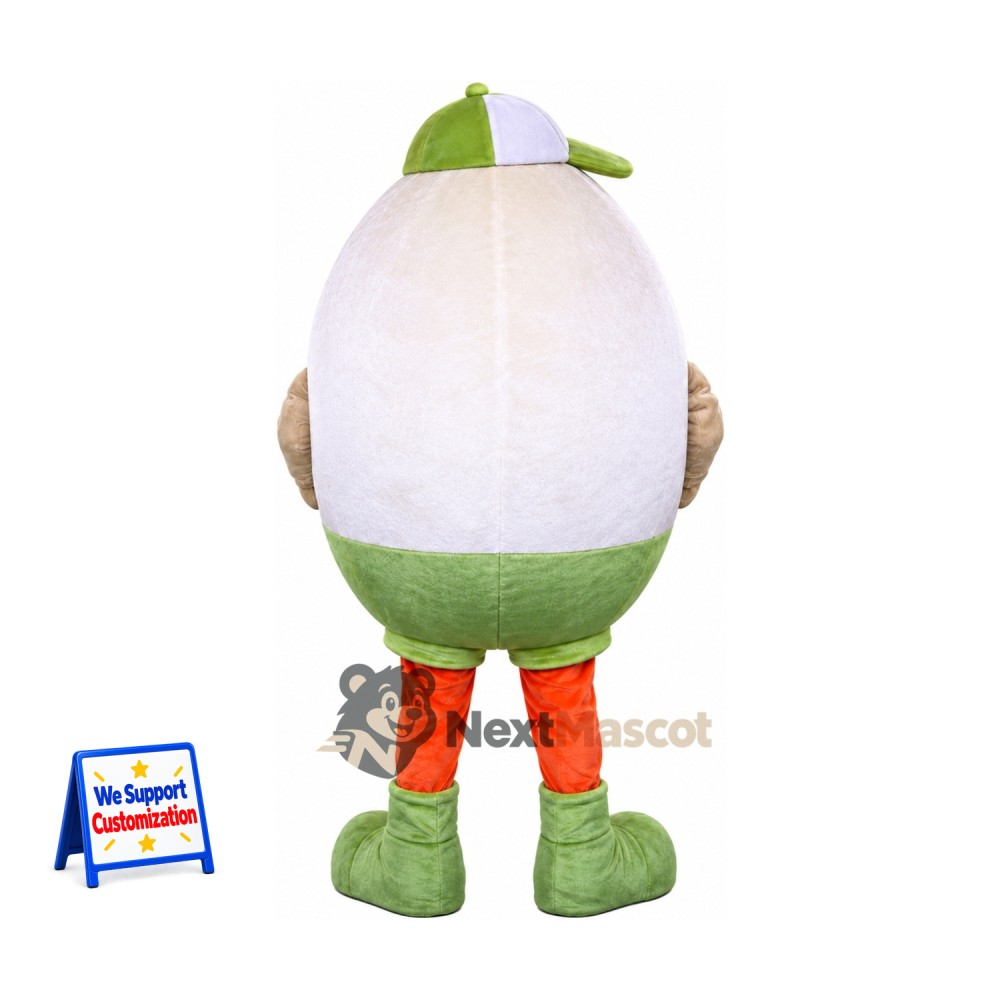 Egg Mascot Costume - Green Cap Egg Mascot Costume - Green Cap