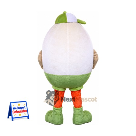Egg Mascot Costume - Green Cap Egg Mascot Costume - Green Cap