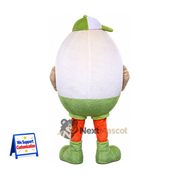 Egg Mascot Costume - Green Cap Egg Mascot Costume - Green Cap