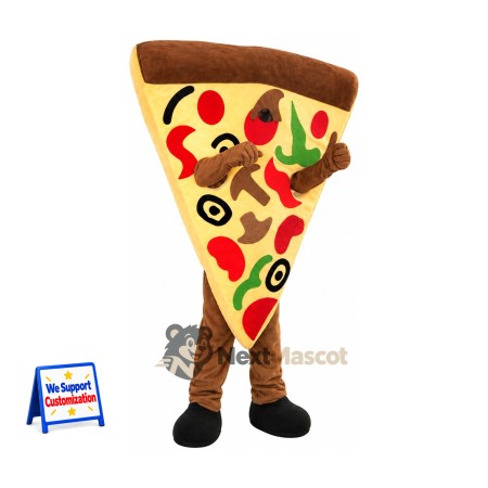 Pizza Slice Mascot Costume - Brown Legs Pizza Slice Mascot Costume - Brown Legs