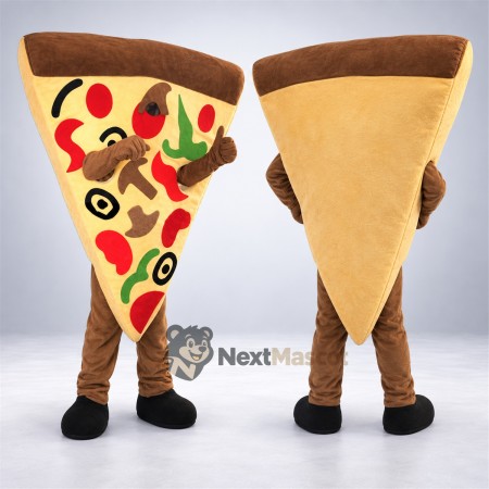 Pizza Slice Mascot Costume - Brown Legs Pizza Slice Mascot Costume - Brown Legs
