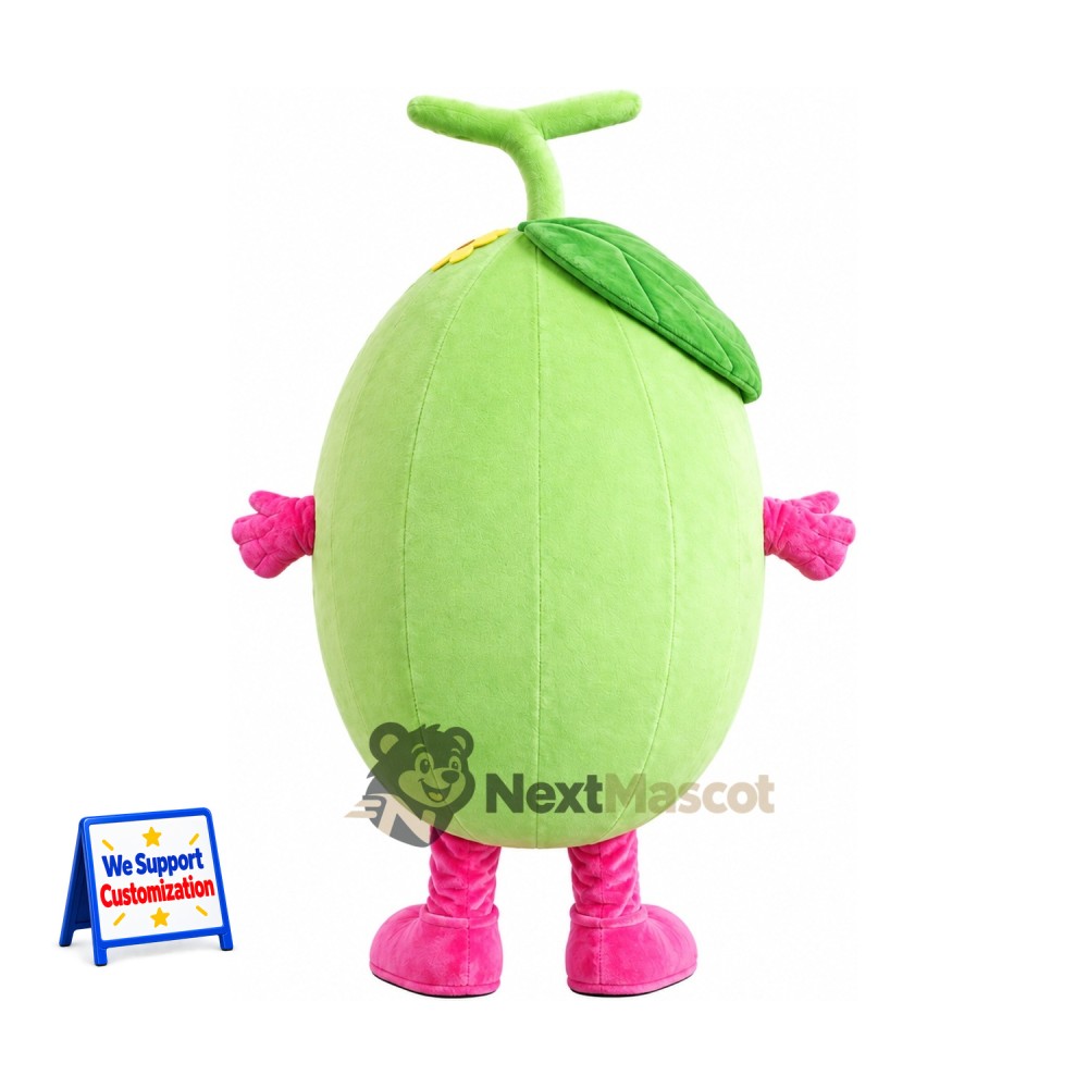 Melon Mascot Costume - Green, Pink Gloves and Shoes Melon Mascot Costume - Green, Pink Gloves and Shoes